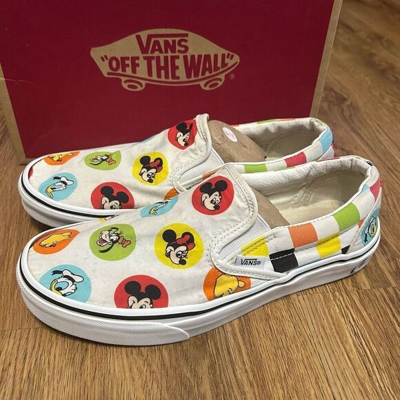 VANS Disney Character Theme rare slip on shoes sneakers men’s 8 - Picture 1 of 8